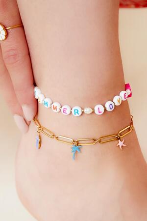 Stainless steel anklet Summer Love Gold h5 Picture2